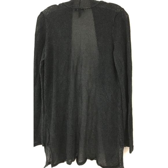 Eileen Fisher Charcoal Tencel Twisted Pointelle Cardigan Shrug M - Picture 3 of 9